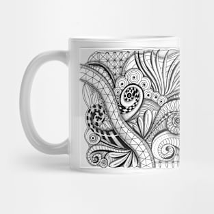 Abstract black and white Coloring page inspired by zentangle 2 Mug